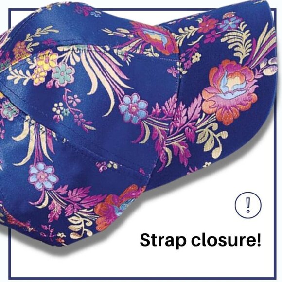 Silk Floral Baseball Cap Women\'s Adjustable 3 Brim Embroidered Cap Blue main image 9